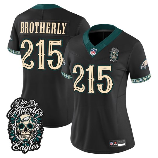 Women's Philadelphia Eagles Día de los Muertos Vapor Limited Jersey - All Stitched