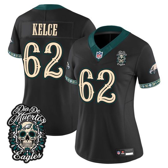 Women's Philadelphia Eagles Día de los Muertos Vapor Limited Jersey - All Stitched