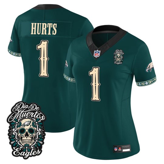 Women's Philadelphia Eagles Día de los Muertos Vapor Limited Jersey - All Stitched