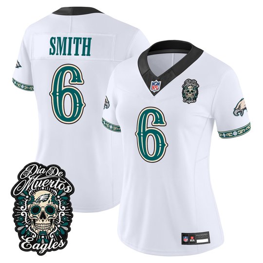 Women's Philadelphia Eagles Día de los Muertos Vapor Limited Jersey - All Stitched