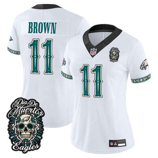 Women's Philadelphia Eagles Día de los Muertos Vapor Limited Jersey - All Stitched