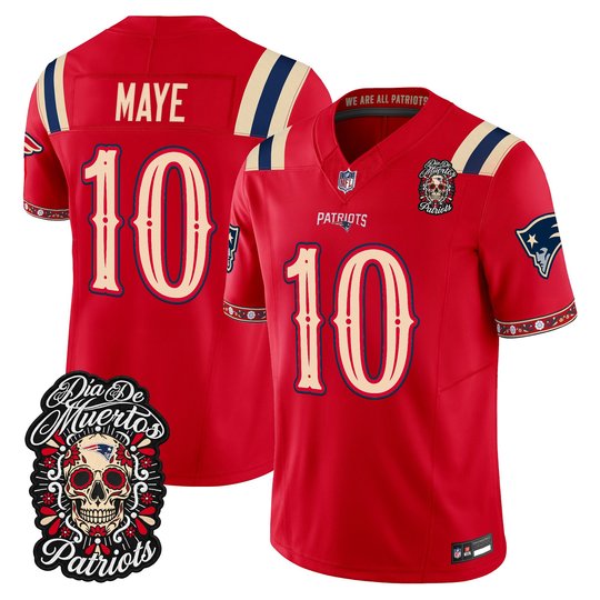 Men's New England Patriots Día de los Muertos Vapor Limited Jersey - All Stitched