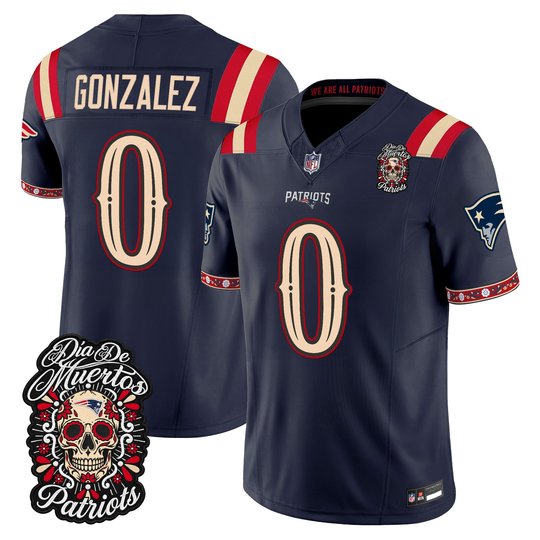 Men's New England Patriots Día de los Muertos Vapor Limited Jersey - All Stitched