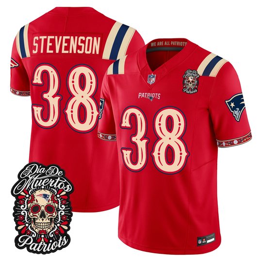 Men's New England Patriots Día de los Muertos Vapor Limited Jersey - All Stitched