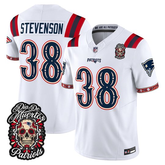 Men's New England Patriots Día de los Muertos Vapor Limited Jersey - All Stitched