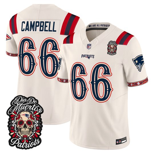 Men's New England Patriots Día de los Muertos Vapor Limited Jersey - All Stitched