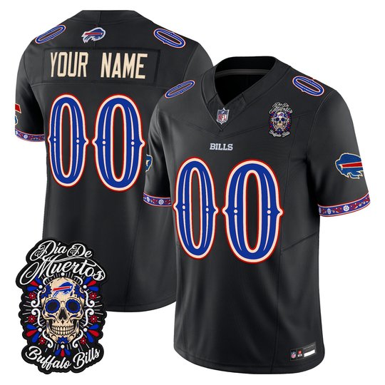 Buffalo Bills Día de los Muertos Vapor Limited Custom Jersey - All Stitched