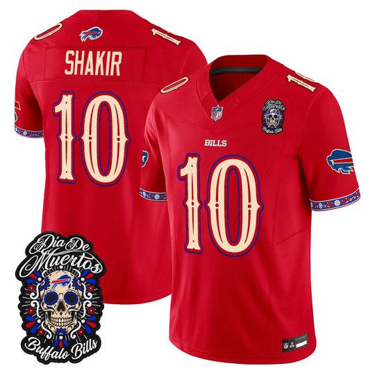 Men's Buffalo Bills Día de los Muertos Vapor Limited Jersey - All Stitched