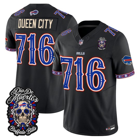 Men's Buffalo Bills Día de los Muertos Vapor Limited Jersey - All Stitched