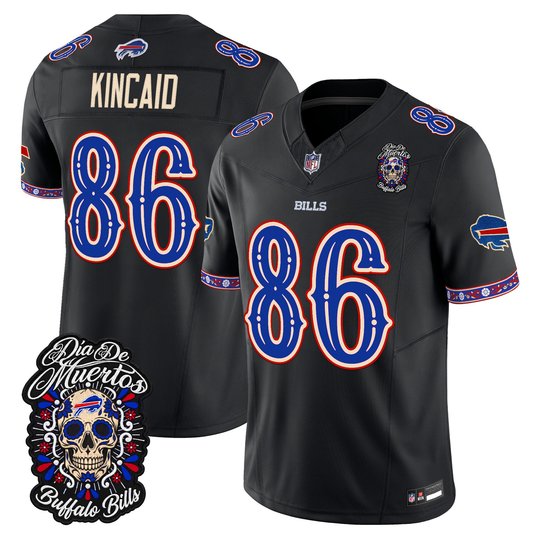 Men's Buffalo Bills Día de los Muertos Vapor Limited Jersey - All Stitched