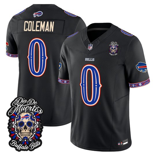 Men's Buffalo Bills Día de los Muertos Vapor Limited Jersey - All Stitched