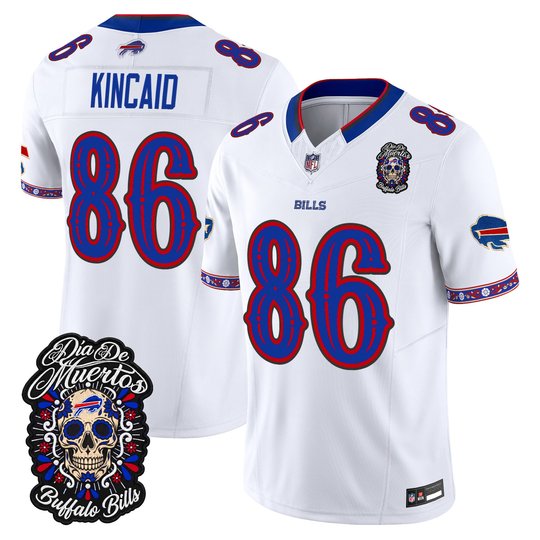 Men's Buffalo Bills Día de los Muertos Vapor Limited Jersey - All Stitched