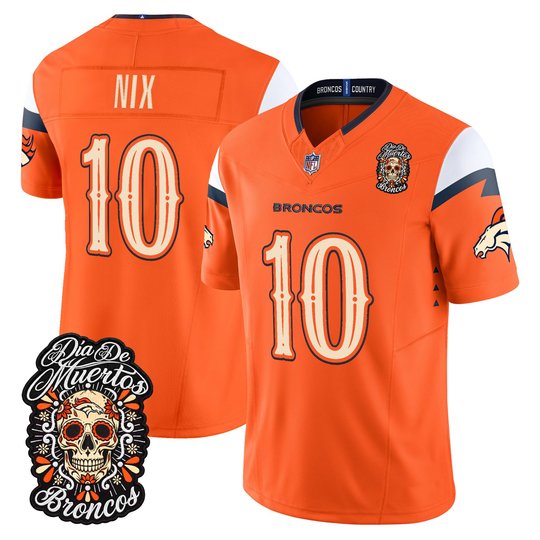 Men's Denver Broncos Día de los Muertos Vapor Limited Jersey - All Stitched