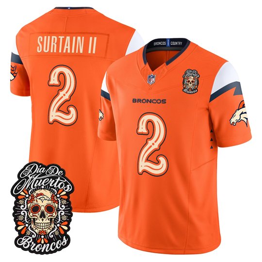 Men's Denver Broncos Día de los Muertos Vapor Limited Jersey - All Stitched