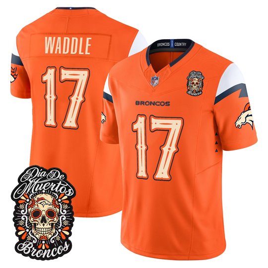 Men's Denver Broncos Día de los Muertos Vapor Limited Jersey - All Stitched