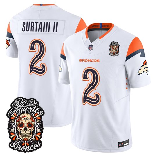 Men's Denver Broncos Día de los Muertos Vapor Limited Jersey - All Stitched