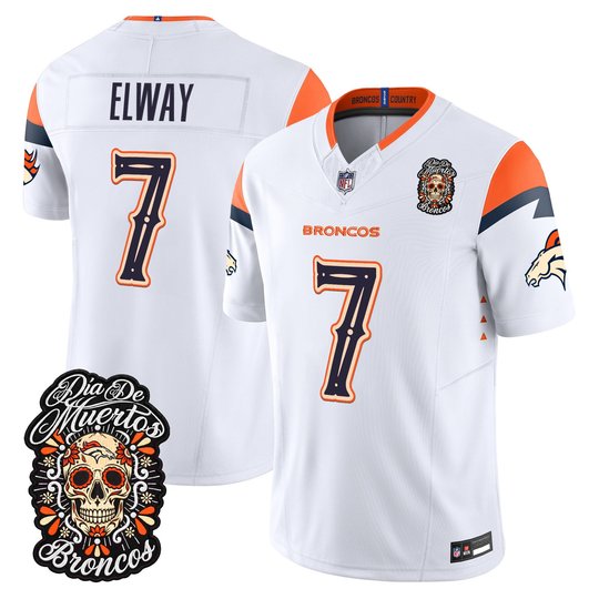 Men's Denver Broncos Día de los Muertos Vapor Limited Jersey - All Stitched