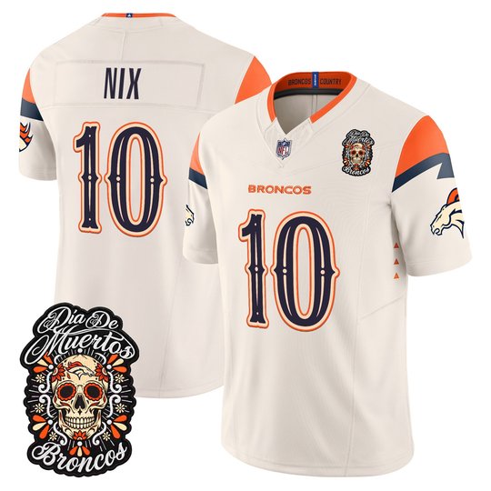 Men's Denver Broncos Día de los Muertos Vapor Limited Jersey - All Stitched