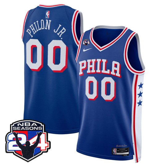 Men's Philadelphia 76ers Swingman Jersey - 24th Season Patch - All Stitched