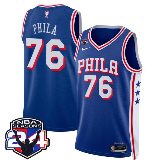 Men's Philadelphia 76ers Swingman Jersey - 24th Season Patch - All Stitched
