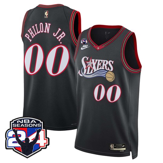 Men's Philadelphia 76ers Swingman Jersey - 24th Season Patch - All Stitched