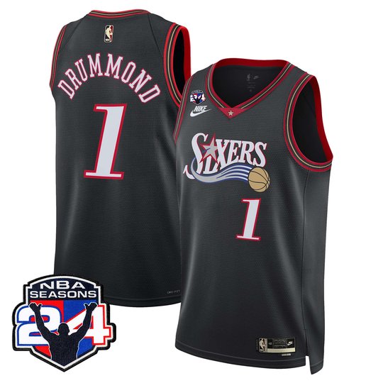 Men's Philadelphia 76ers Swingman Jersey - 24th Season Patch - All Stitched