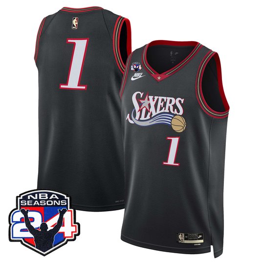 Men's Philadelphia 76ers Swingman Jersey - 24th Season Patch - All Stitched