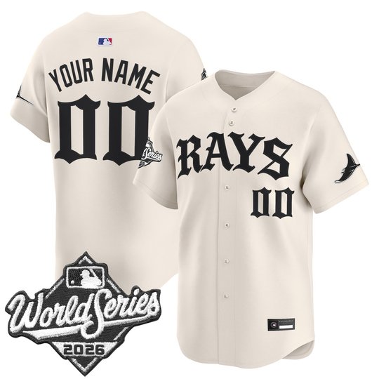 Tampa Bay Rays 2026 World Series Vapor Premier Limited Custom Jersey - Old English Edition - All Stitched