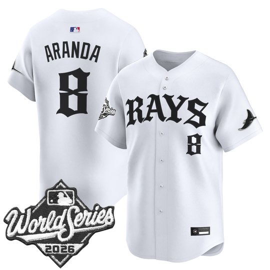 Men's Tampa Bay Rays 2026 World Series Vapor Premier Limited Jersey - Old English Edition - All Stitched