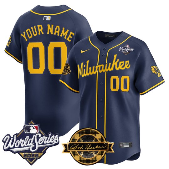 Milwaukee Brewers 2026 World Series Vapor Premier Limited Custom Jersey V2 - Bob Uecker Patch - All Stitched