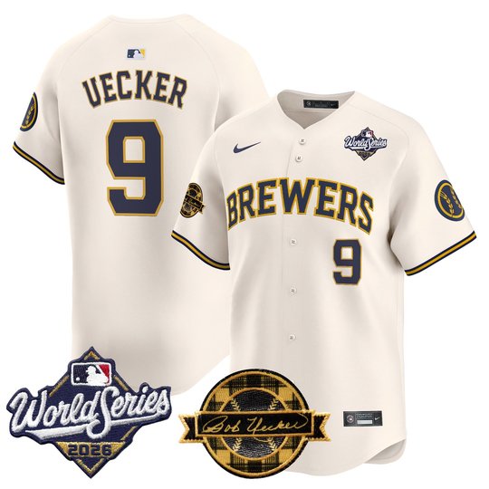 Men's Milwaukee Brewers 2026 World Series Vapor Premier Limited Jersey V2 - Bob Uecker Patch - All Stitched