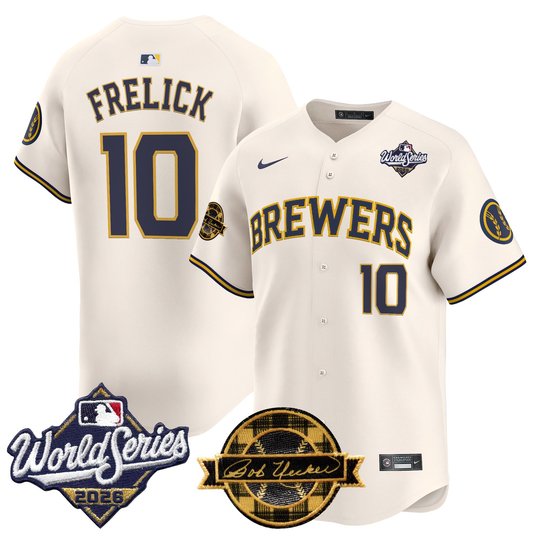 Men's Milwaukee Brewers 2026 World Series Vapor Premier Limited Jersey V2 - Bob Uecker Patch - All Stitched