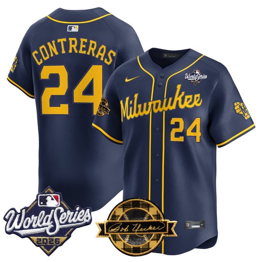 Men's Milwaukee Brewers 2026 World Series Vapor Premier Limited Jersey V2 - Bob Uecker Patch - All Stitched