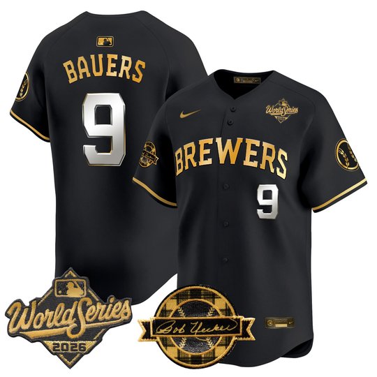 Men's Milwaukee Brewers 2026 World Series Vapor Premier Limited Jersey V2 - Bob Uecker Patch - All Stitched