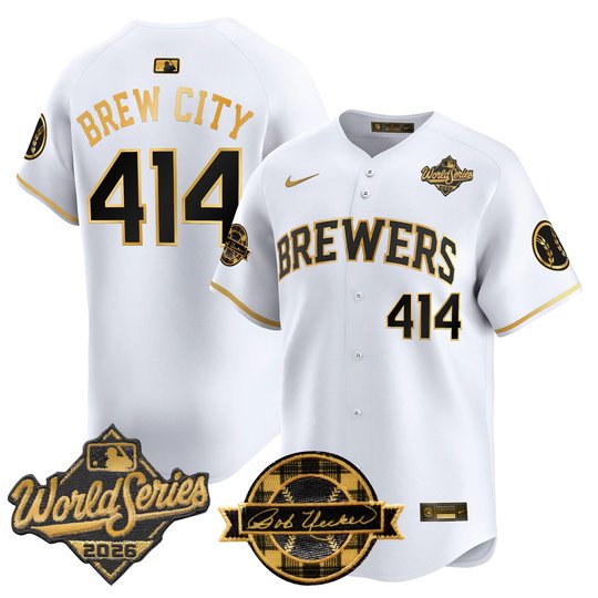 Men's Milwaukee Brewers 2026 World Series Vapor Premier Limited Jersey V2 - Bob Uecker Patch - All Stitched