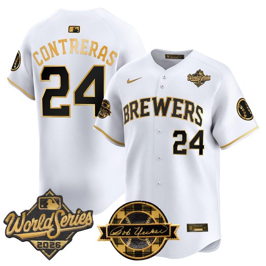 Men's Milwaukee Brewers 2026 World Series Vapor Premier Limited Jersey V2 - Bob Uecker Patch - All Stitched