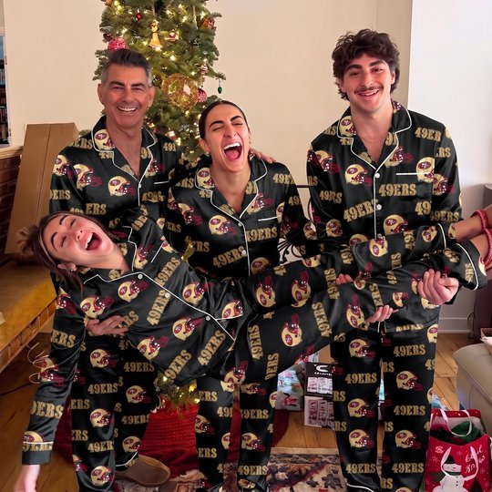 San Francisco 49ers Long Sleeve Satin Pajama Set V2