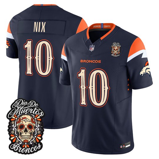 Men's Denver Broncos Día de los Muertos Vapor Limited Jersey - All Stitched