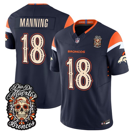 Men's Denver Broncos Día de los Muertos Vapor Limited Jersey - All Stitched