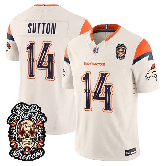 Men's Denver Broncos Día de los Muertos Vapor Limited Jersey - All Stitched