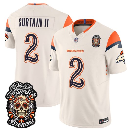Men's Denver Broncos Día de los Muertos Vapor Limited Jersey - All Stitched
