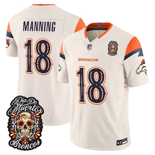 Men's Denver Broncos Día de los Muertos Vapor Limited Jersey - All Stitched