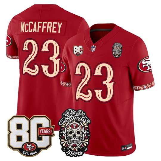 Men's San Francisco 49ers Día de los Muertos Vapor Limited Jersey - 80th Anniversary Patch - All Stitched