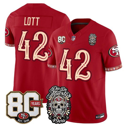 Men's San Francisco 49ers Día de los Muertos Vapor Limited Jersey - 80th Anniversary Patch - All Stitched