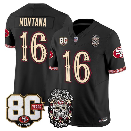Men's San Francisco 49ers Día de los Muertos Vapor Limited Jersey - 80th Anniversary Patch - All Stitched
