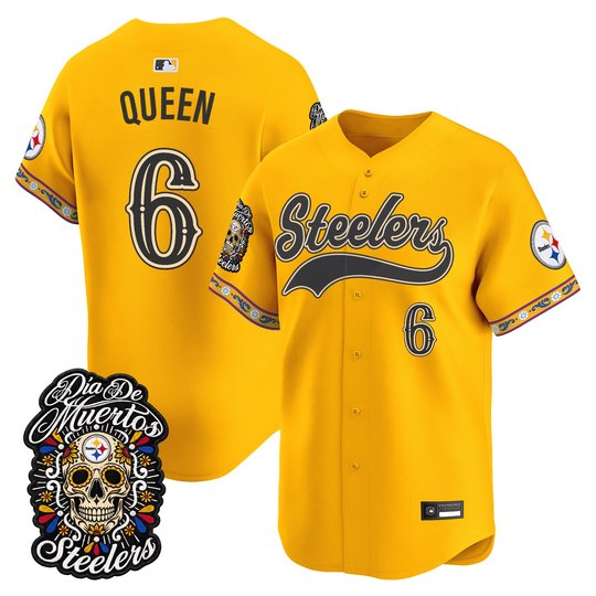 Men's Pittsburgh Steelers Día de los Muertos Vapor Limited Baseball Jersey - All Stitched