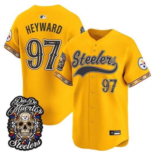 Men's Pittsburgh Steelers Día de los Muertos Vapor Limited Baseball Jersey - All Stitched