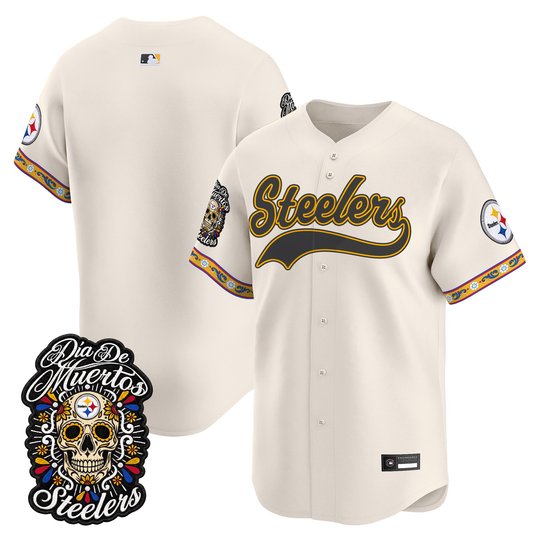 Men's Pittsburgh Steelers Día de los Muertos Vapor Limited Baseball Jersey - All Stitched