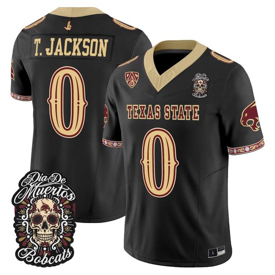 Men's Texas State Bobcats Día de los Muertos Vapor Limited Jersey - All Stitched