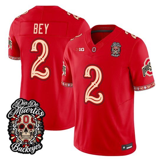 Men's Ohio State Buckeyes Día de los Muertos Vapor Limited Jersey - All Stitched